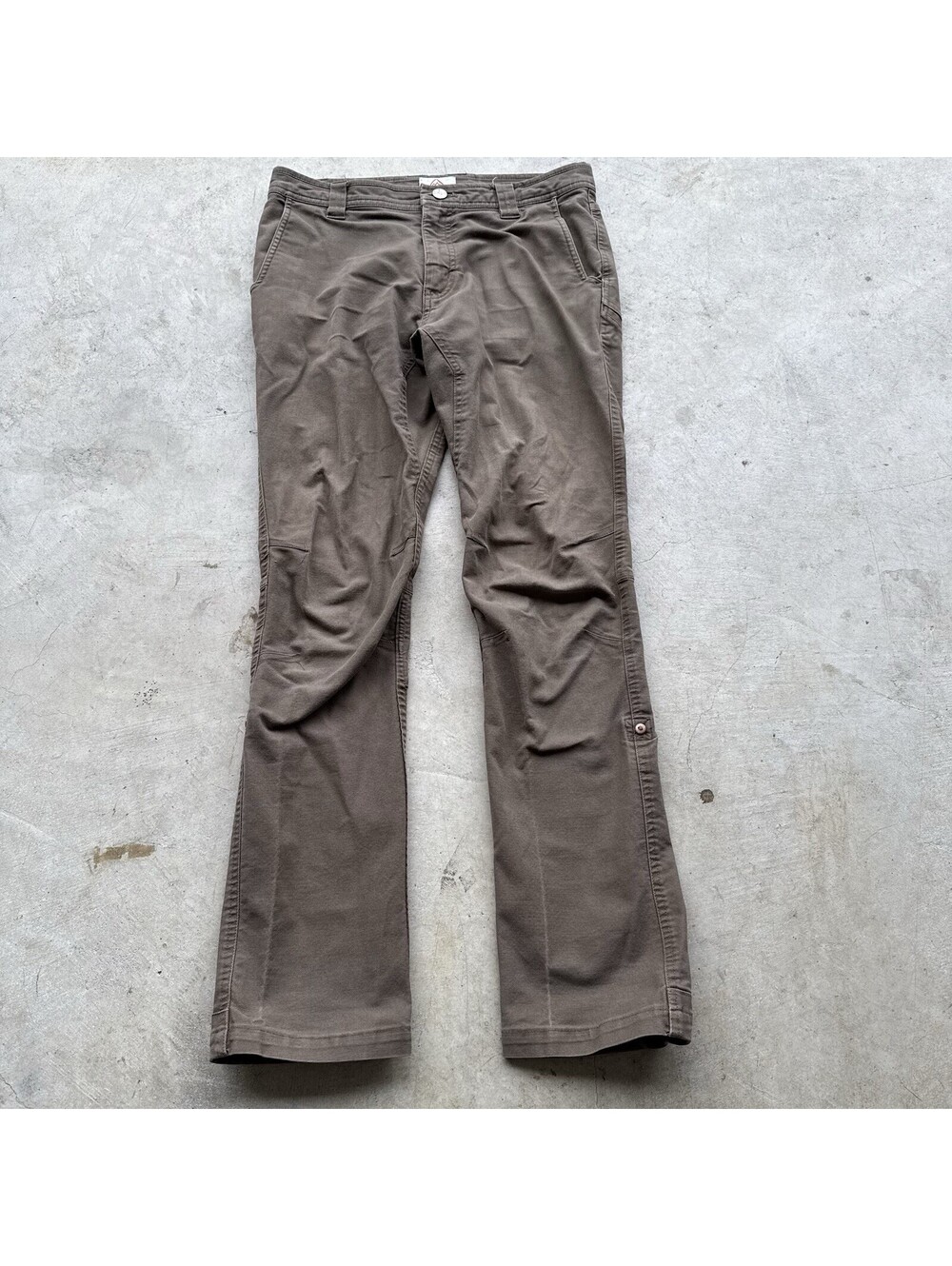 LIVSN Flex Canvas Pant Mens 30x29 Brown Roll Up Articulated Knee Utility Outdoor